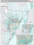 Detroit-Warren-Dearborn Wall Map Premium Style